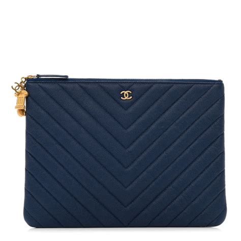 chanel chevron zipper pouch|CHANEL Caviar Chevron Quilted Medium Zip Pouch Navy.